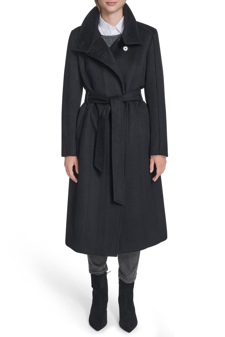 Cole Haan Slick Asymmetric Zip Wool Blend Coat (Women) | Nordstrom