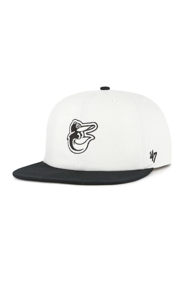 '47 Men's '47 White/Black Baltimore Orioles Foundation Captain Snapback Hat, Alternate, color, White