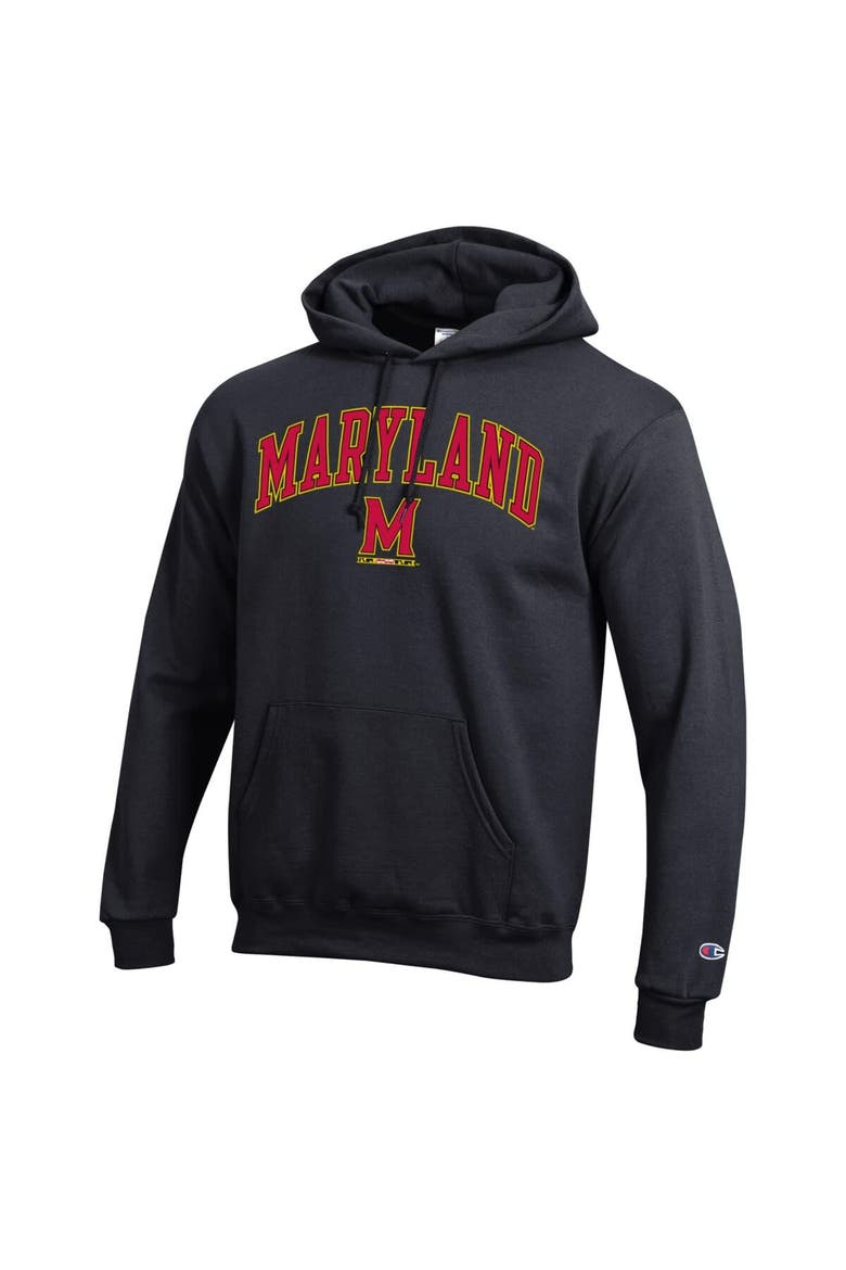 Men's Champion  Black Maryland Terrapins Arch Over Logo Pullover Hoodie, Alternate, color, Black