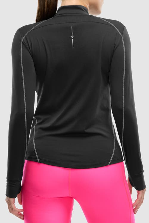 Peloton Active Brushed Jersey ¼ Zip In Black