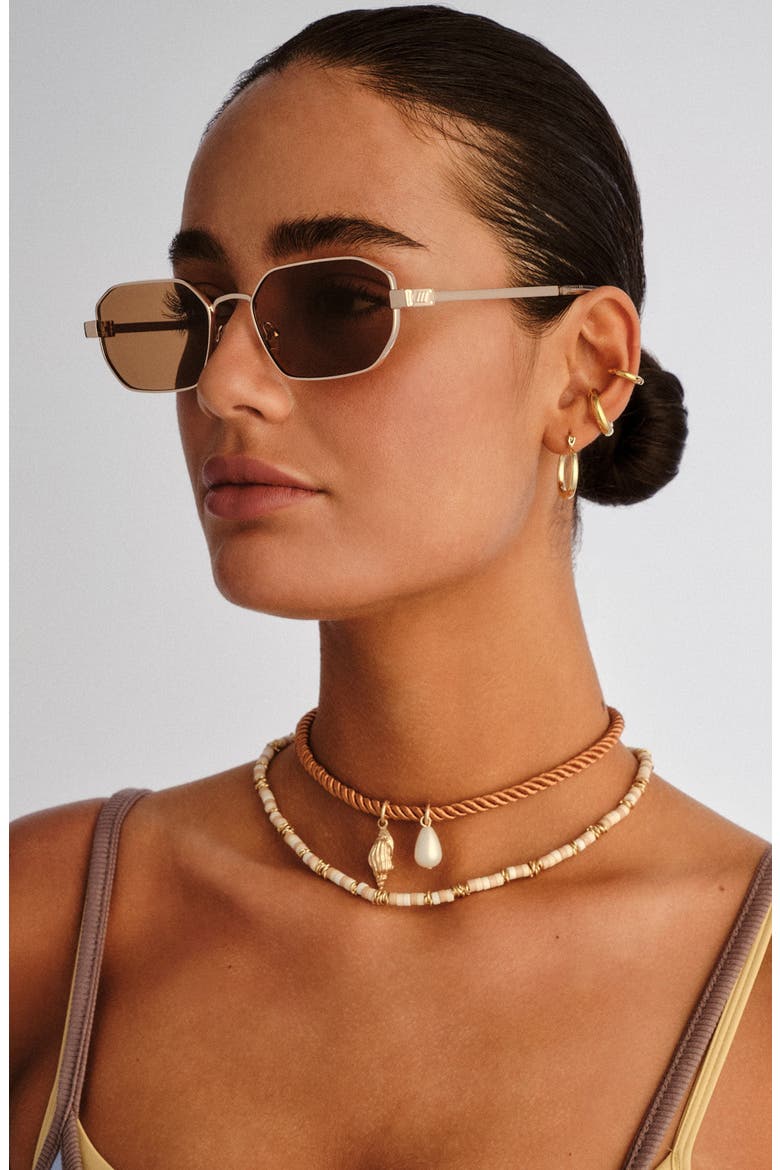 Mythic 57mm Square Sunglasses, Alternate, color, GOLD / LIGHT BROWN MONO
