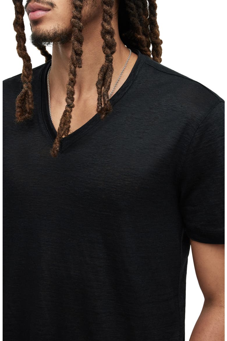 Wooster Slim Fit Linen T-Shirt, Alternate, color, BLACK