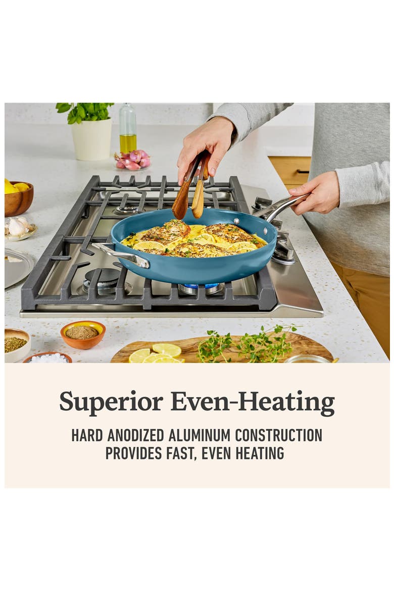 Premier Ceramic Nonstick 12-Inch Fry Pan with Cover, Alternate, color, BLUE