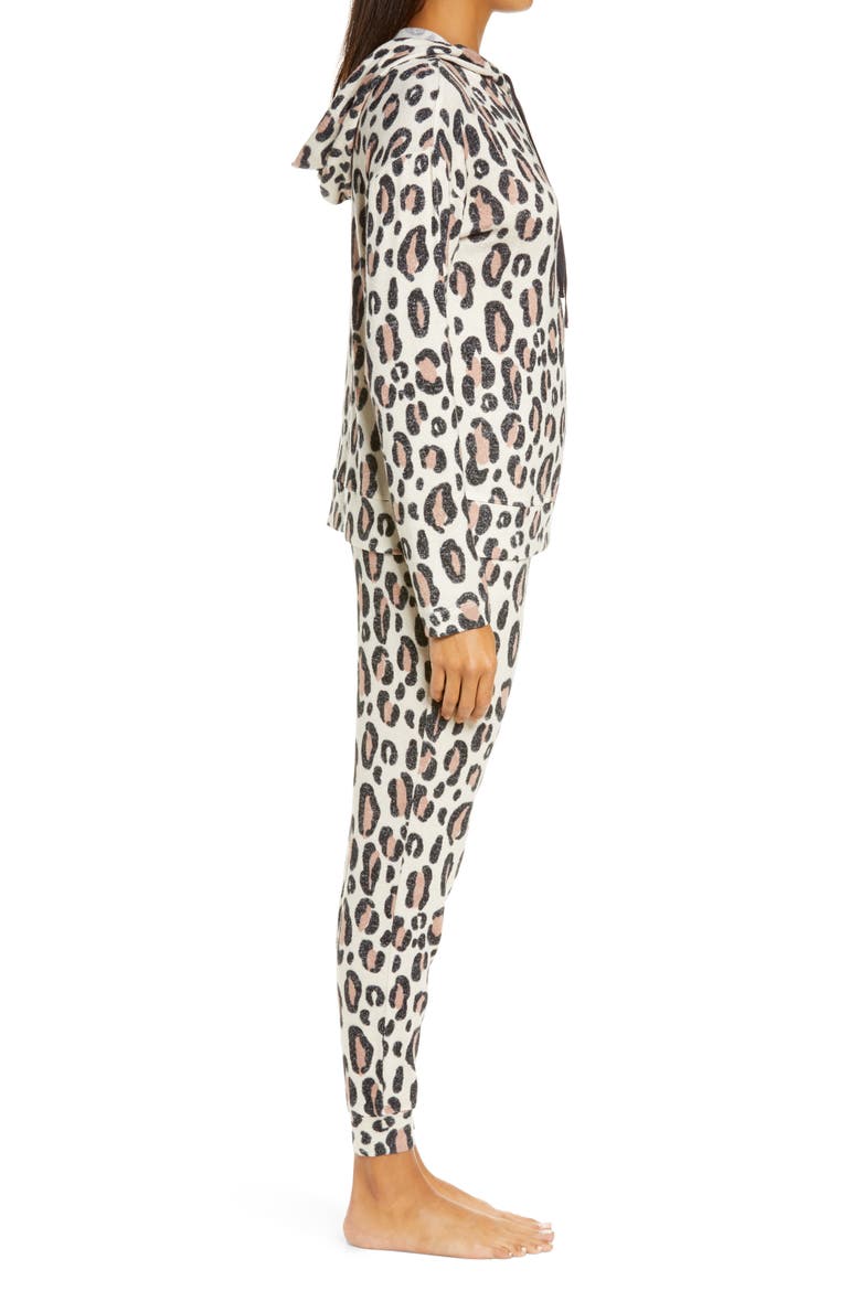 Hoodie Jogger Pajamas, Alternate, color, MOHAIR LEOPARD OATMEAL
