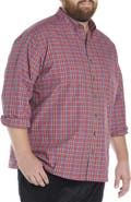 Harbor Bay by DXL Big & Tall Easy-Care Small Plaid Sport Shirt