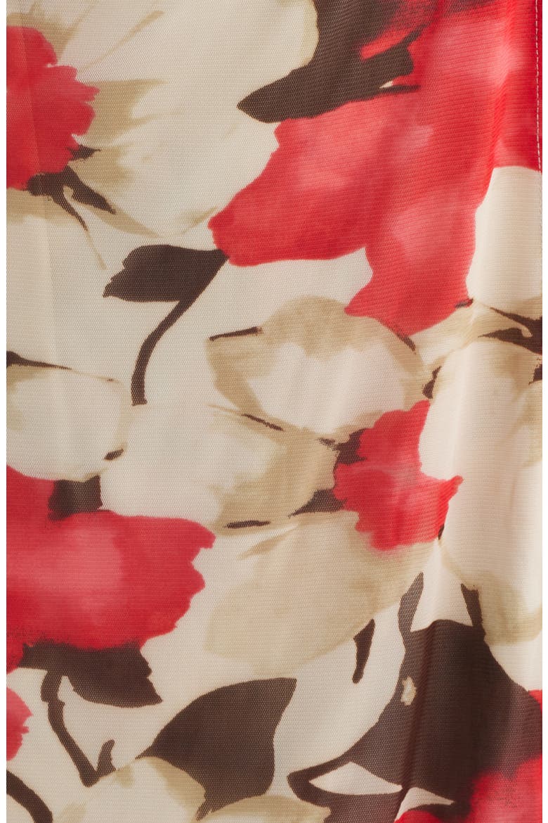 Floral Print Flutter Sleeve Wrap Dress, Alternate, color, WHITE DOVE MULTI