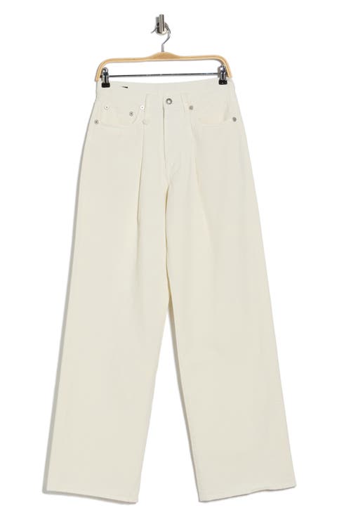 Damon Pleated High Waist Wide Leg Jeans