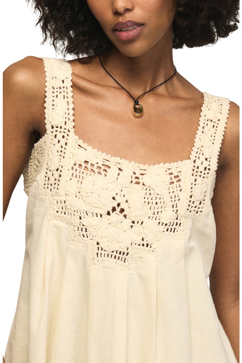 Crochet Shift Minidress, Alternate, color, CREAM