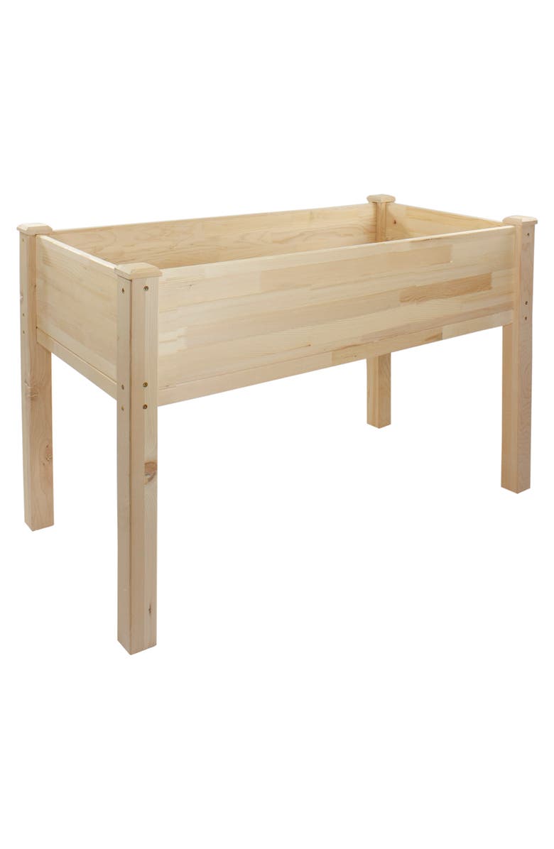Northlight 4ft Natural Wood Raised Garden Bed Planter Box with Liner, Main, color, Brown
