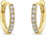 Zoë Chicco Small Diamond Pavé Hinge Huggie Earrings, 9mm