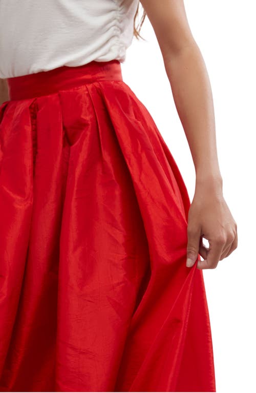 Shop Free People Emilia Crinkle Skirt In High Risk Red
