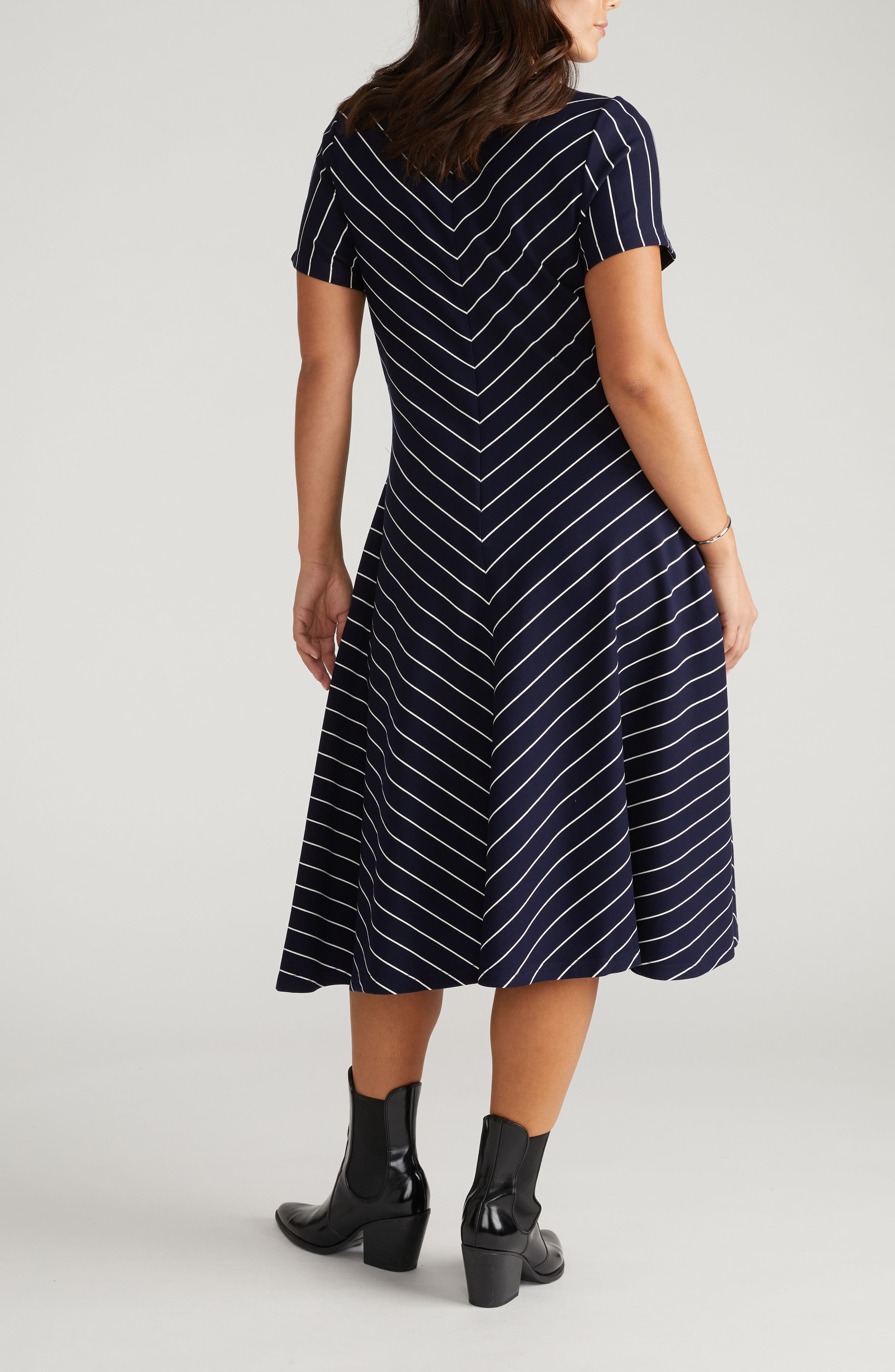Imani Chevron Stripe Ponte Knit Dress - image 2