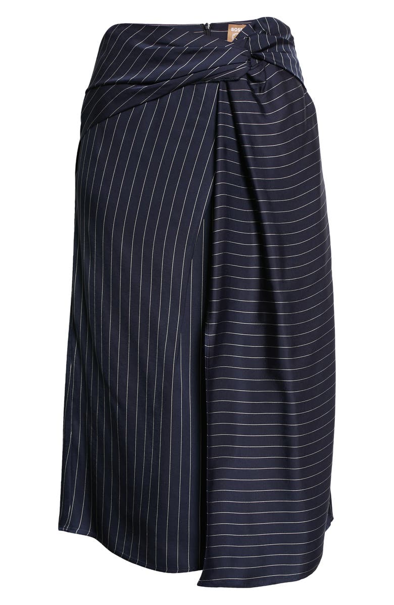 BOSS Vawela Pinstripe Wrap Waist Skirt, Alternate, color, Midnight Fantasy