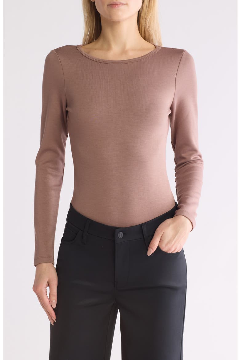 Scuba Knot Back Bodysuit, Main, color, DEEP TAUPE