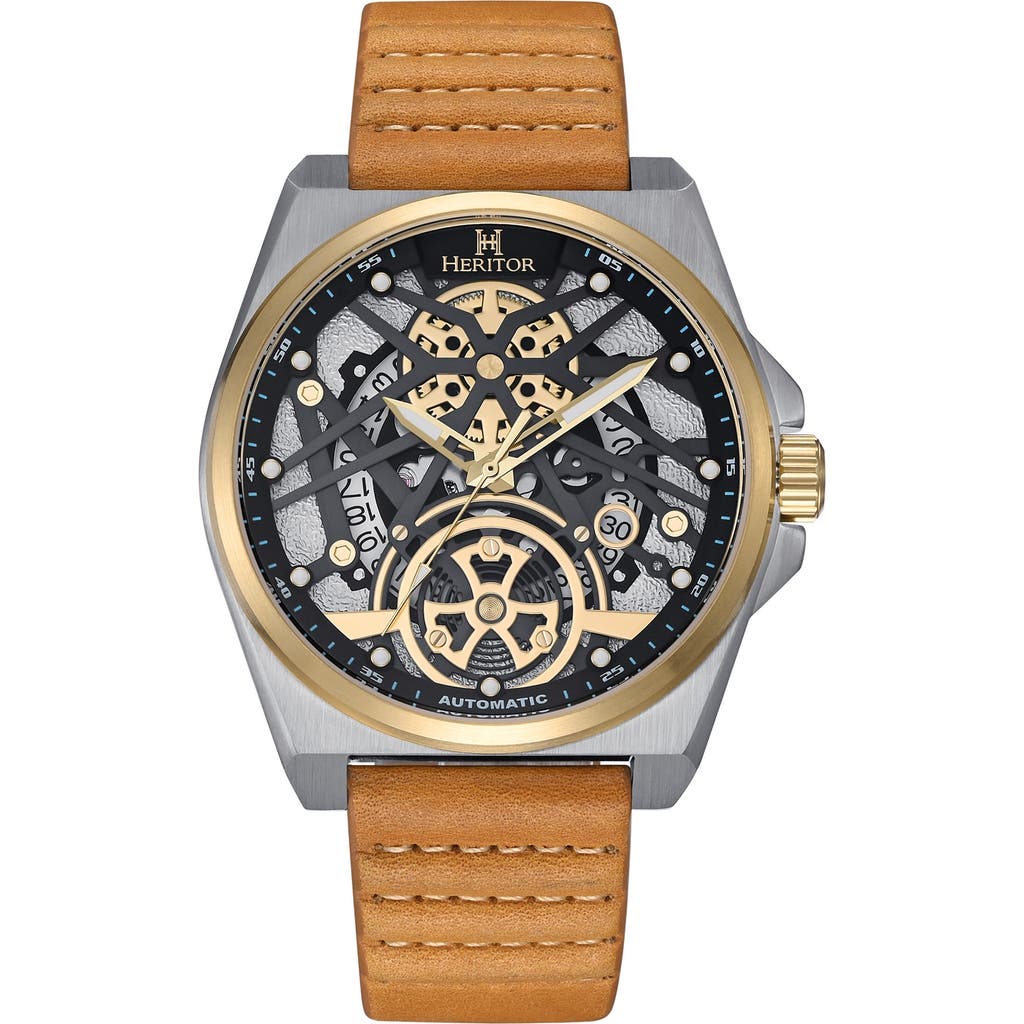 Heritor Automatic Romero Leather-band Watch In Orange