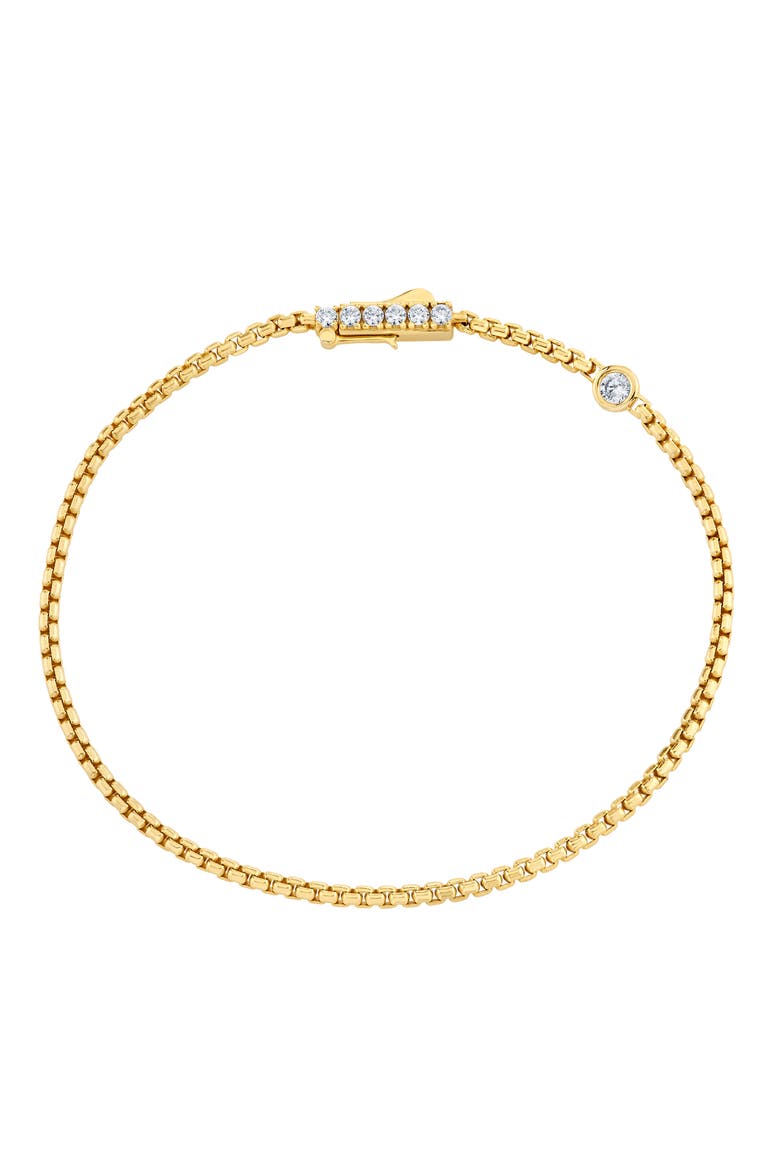 Layer Up Rounded Box Chain Bracelet, Alternate, color, 18KT YELLOW GOLD / CLEAR STONE