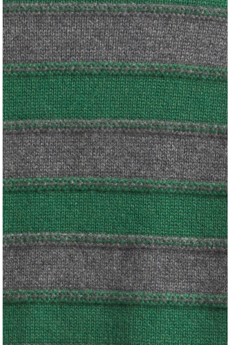 Dume Stripe Cashmere Rugby Sweater, Alternate, color, FERN/ GRANITE