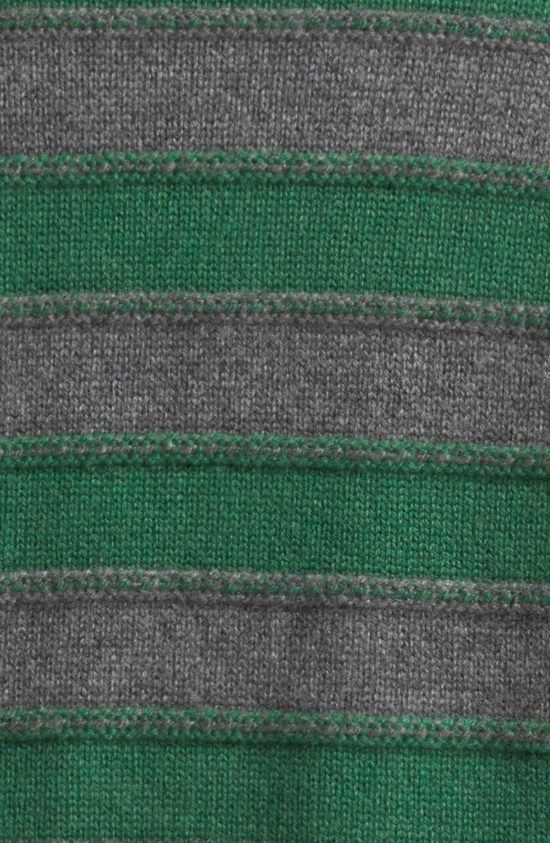 The Elder Statesman Dume Stripe Cashmere Rugby Sweater, Alternate, color, Fern/ Granite