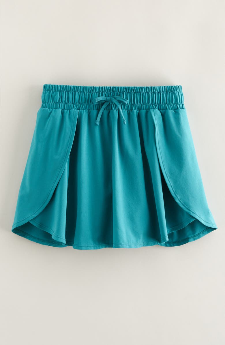 Zella Girl Kids' Fly Away High Waist Skort, Main, color, Teal Bayou
