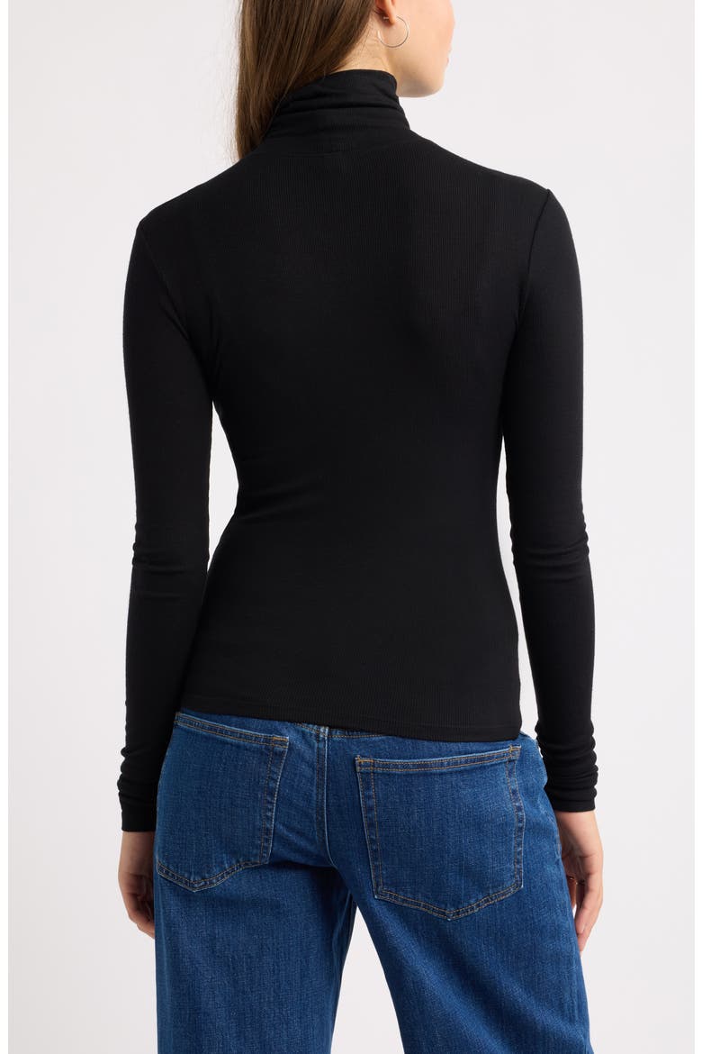 Turtleneck Rib Top, Alternate, color, BLACK