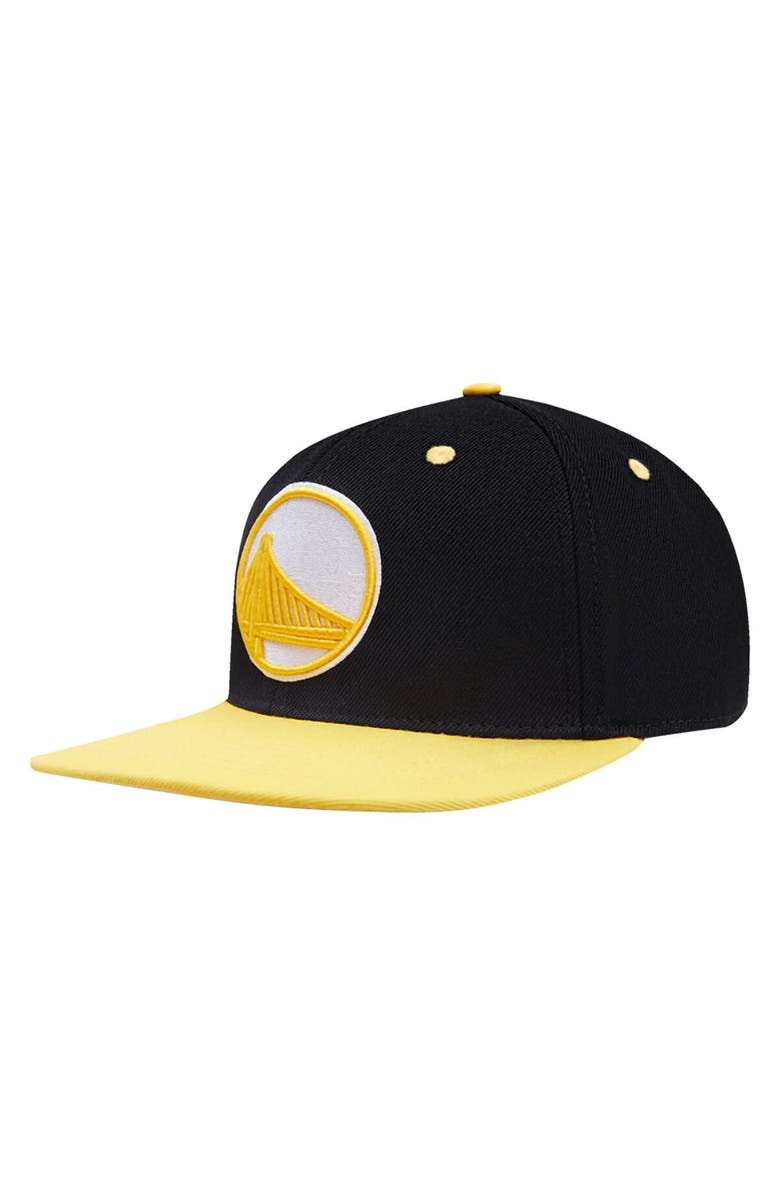 PRO STANDARD Men's Pro Standard  Black/Yellow Golden State Warriors Sneaker Hook Snapback Hat, Alternate, color, 