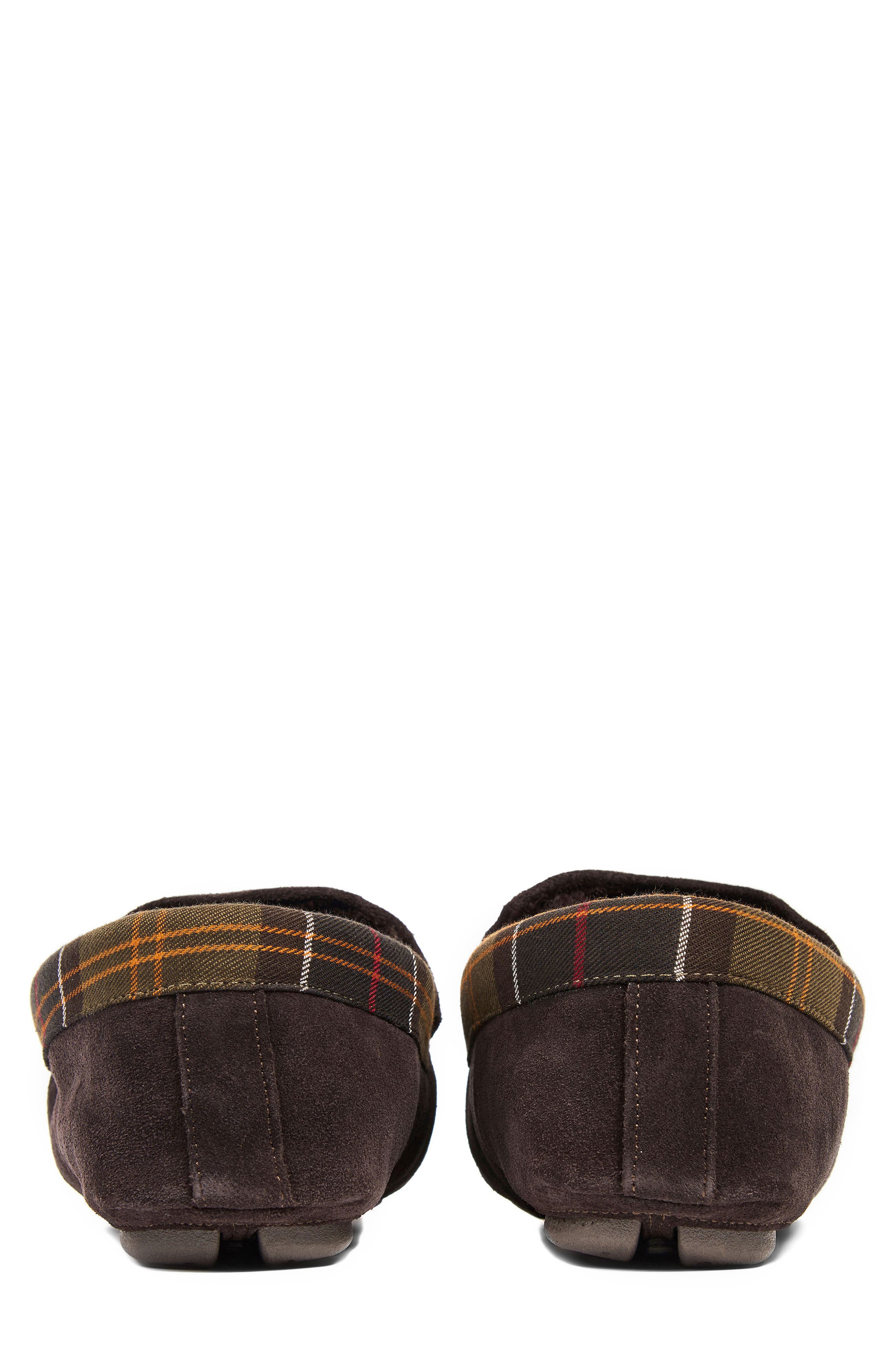 Barbour Monty Faux Fur Lined Slipper, Alternate, color, Brown Suede