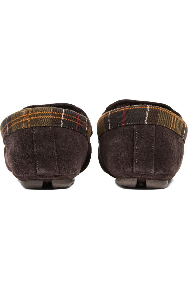 Barbour Monty Faux Fur Lined Slipper, Alternate, color, Brown Suede