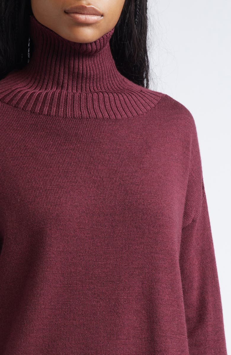 MM by Max Mara Mino Virgin Wool Turtleneck Sweater, Alternate, color, Bordeaux