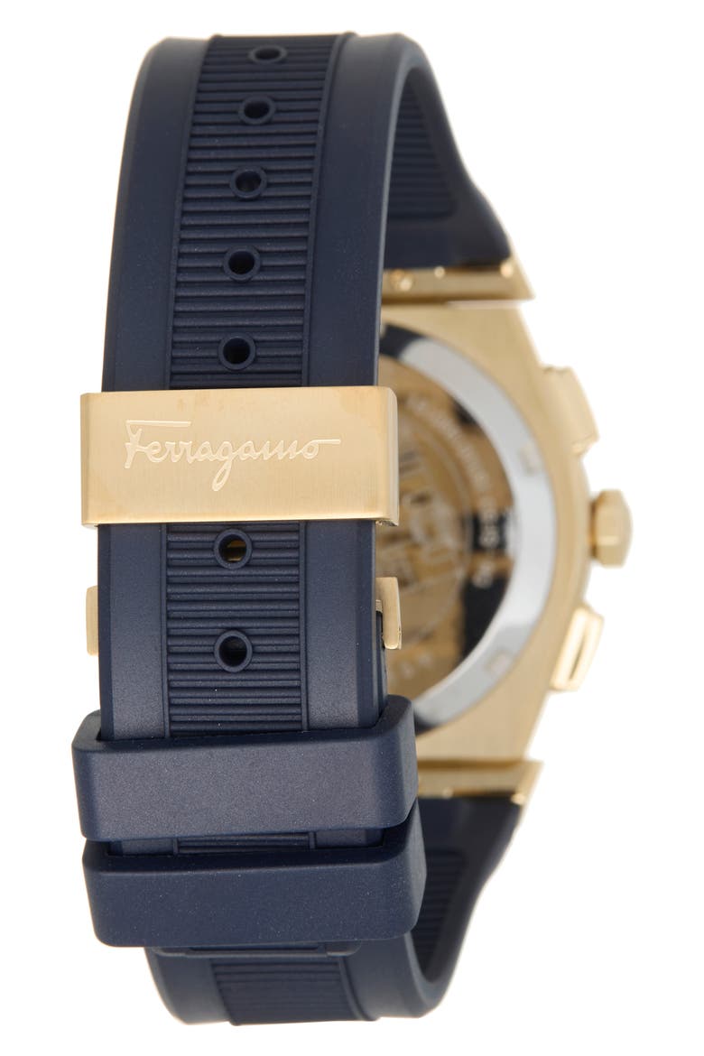 Vega Silicone Strap Chronograph Watch, 40mm, Alternate, color, GOLD