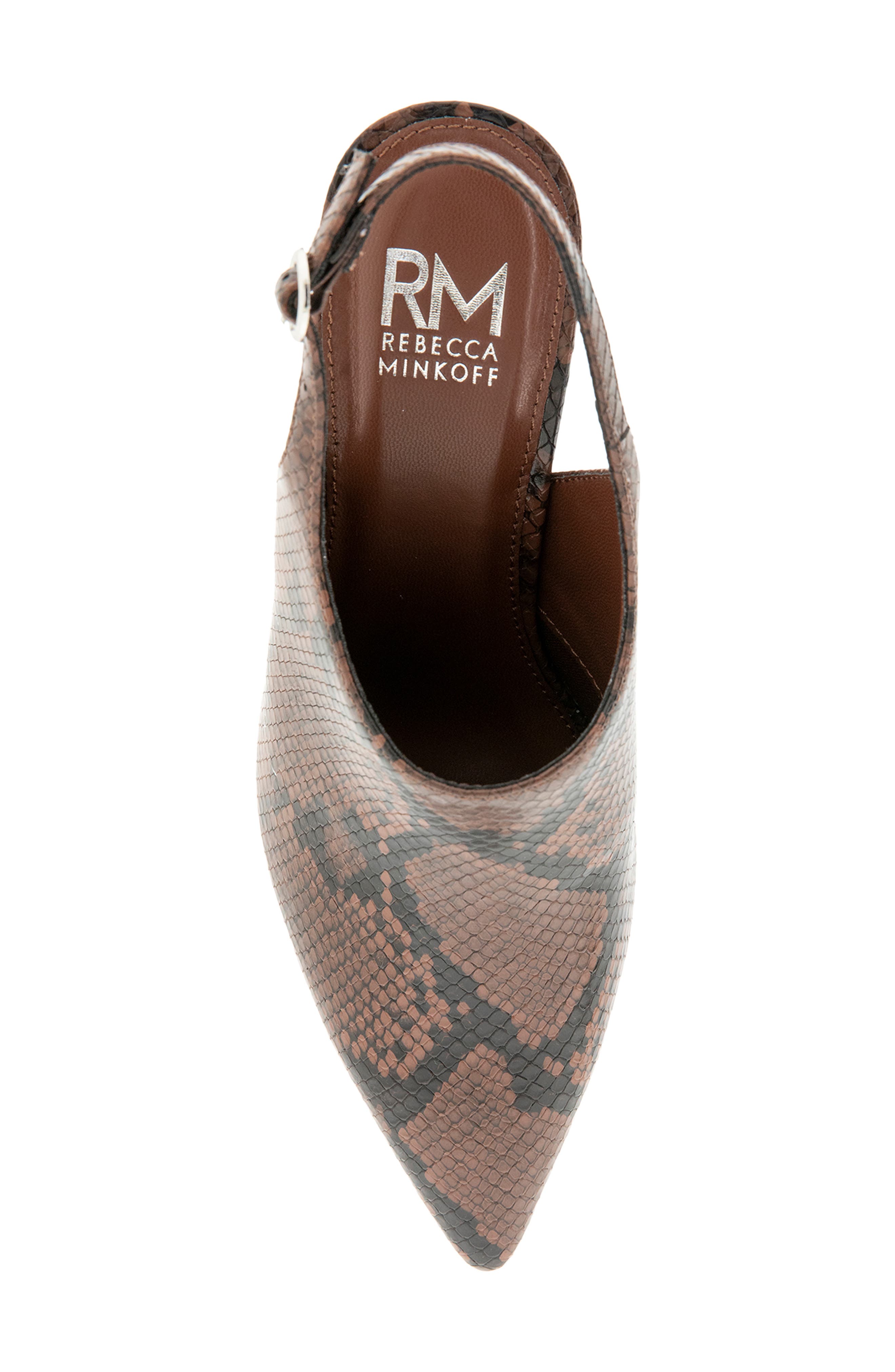 Kiara Faux Leather Pointed Toe Slingback Pump, Alternate, color, BROWN SNAKE PU
