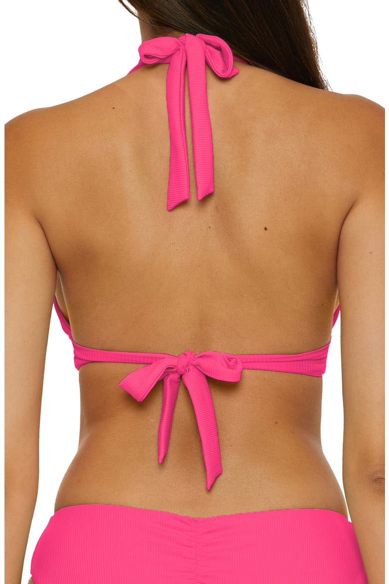Modern Edge Halter Bikini Top, Alternate, color, PUNCH