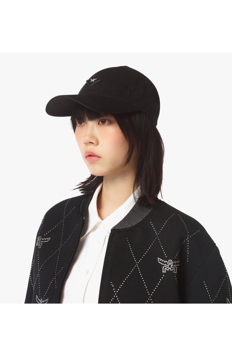 MCM Essential Diamond Cap in Cotton Twill, Alternate, color, Black