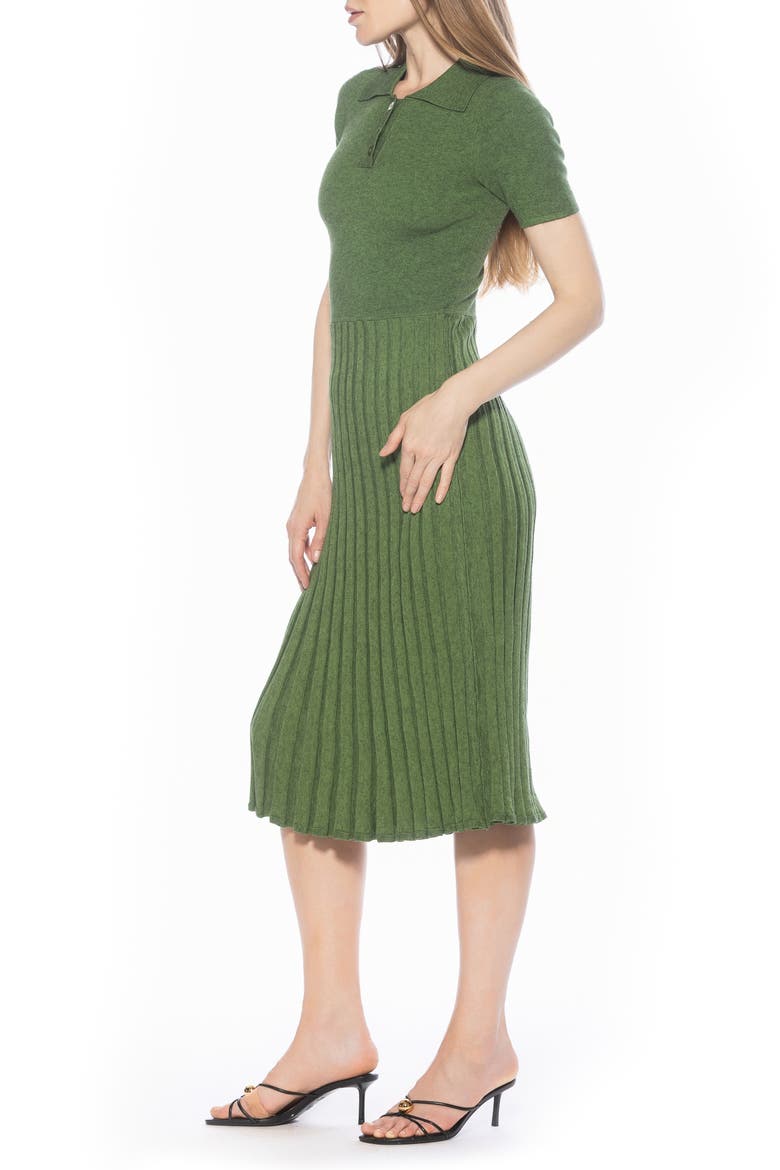 Lanie Collared Knit Midi Dress, Alternate, color, SAGE