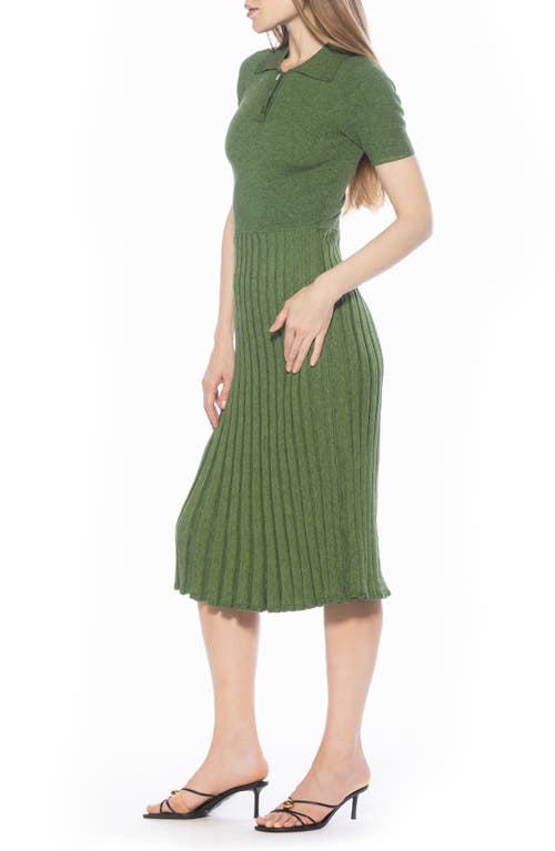 Alexia Admor Lanie Collared Knit Midi Dress In Green