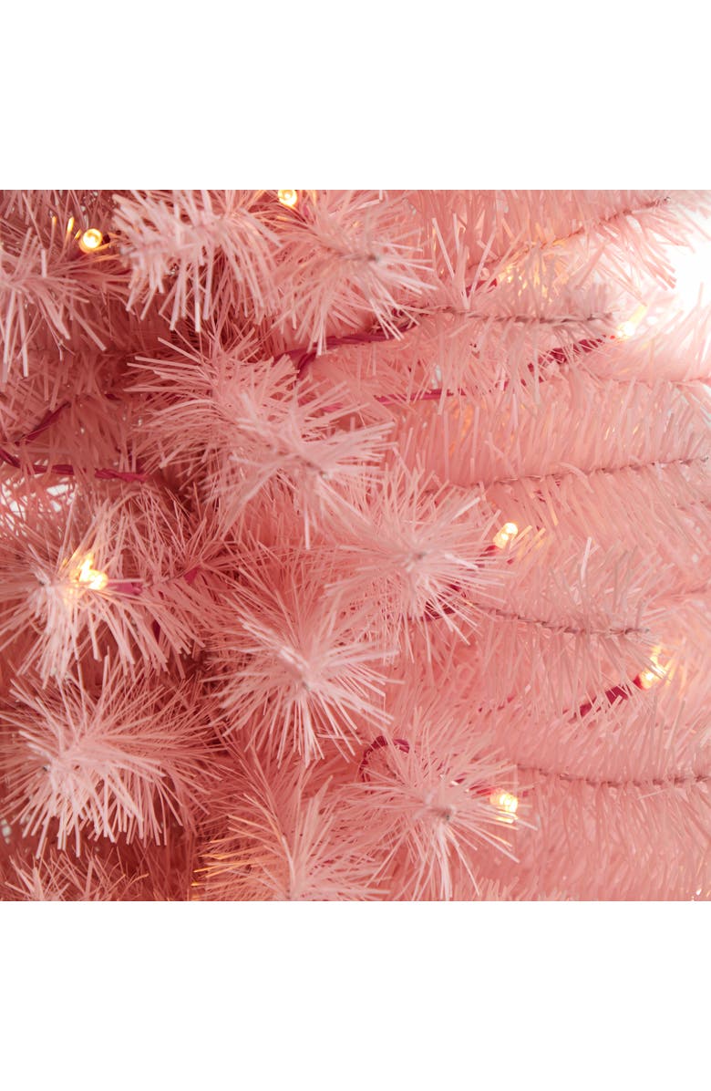 NEARLY NATURAL 3-ft Pink Artificial Christmas Tree with 50 LED Lights and 118 Bendable Branches, Alternate, color, Pink