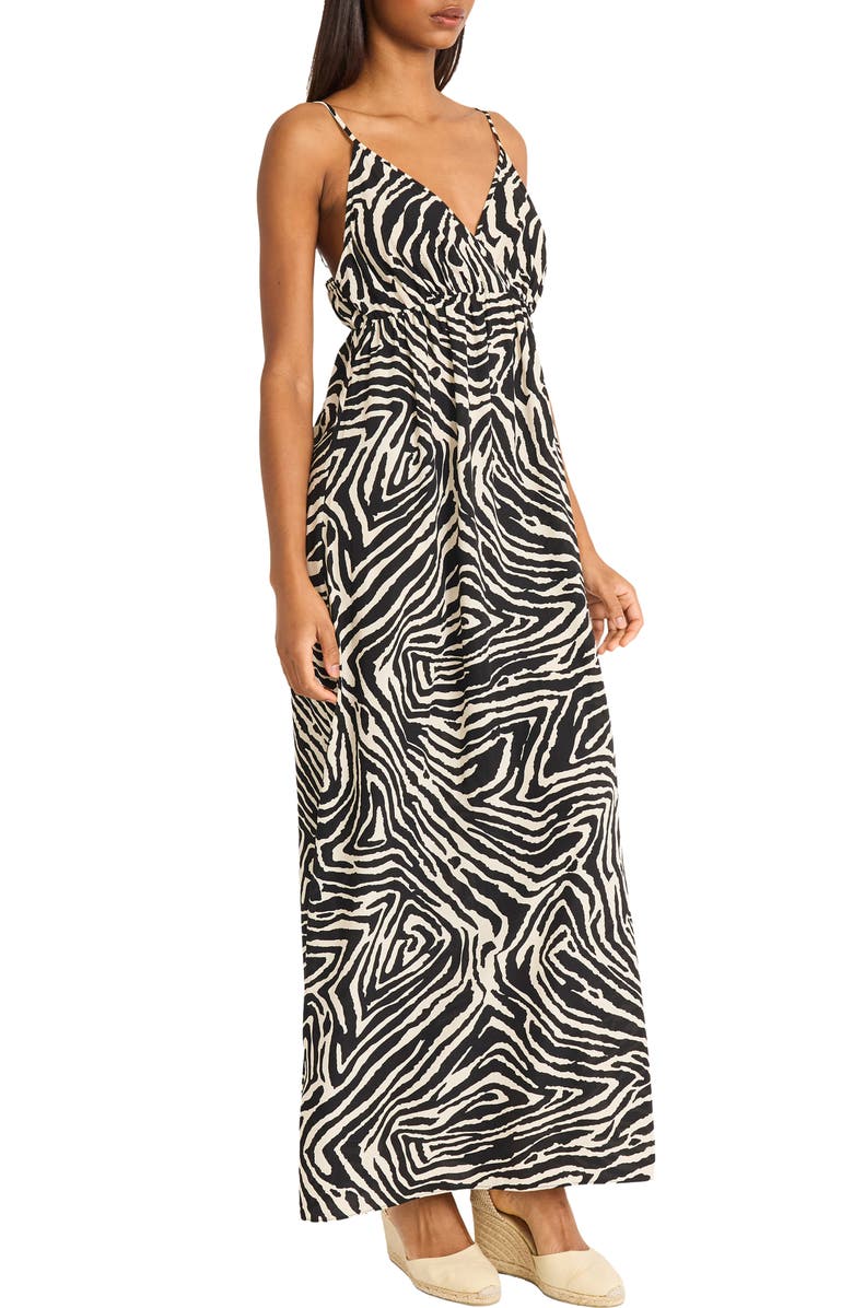 The Good Journey Empire Waist Maxi Dress, Alternate, color, Cream/ Black