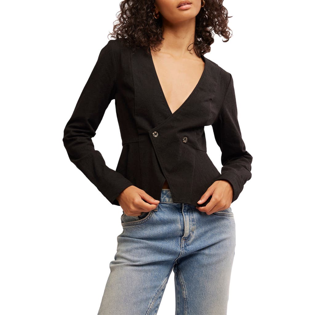 Free People City Life Button-up Shirt In Black