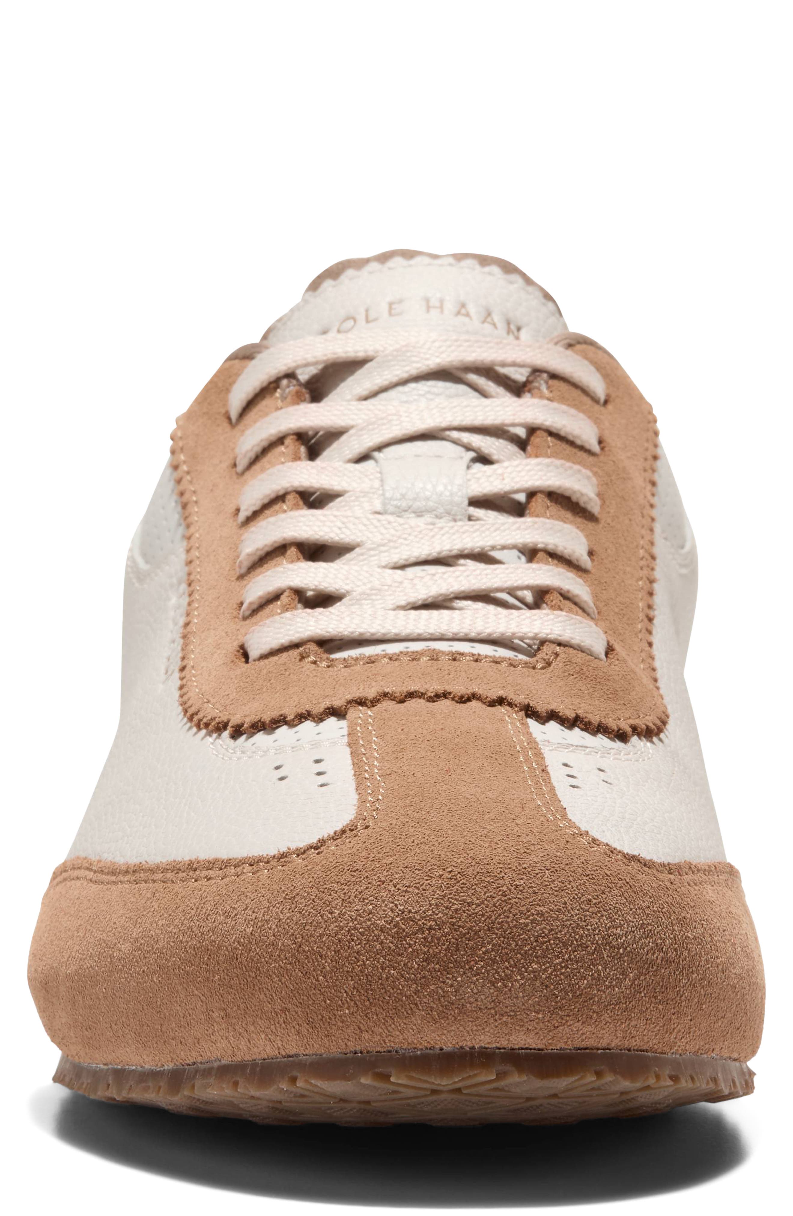 Grand Crosscourt Slimstride Leather Sneaker, Alternate, color, PUMICE STONE / TREKKING GREEN