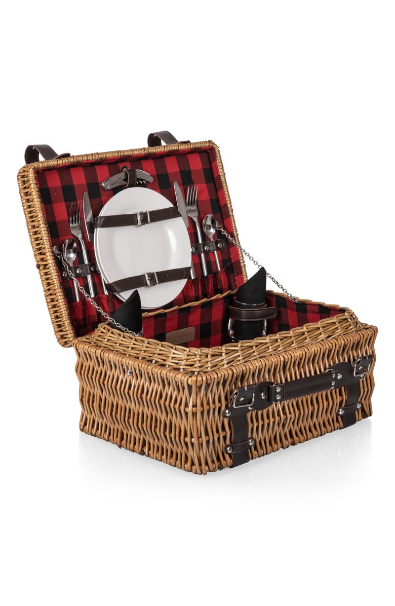 Picnic Time Champion Picnic Basket, Alternate, color, Red/ Black Buffalo Plaid