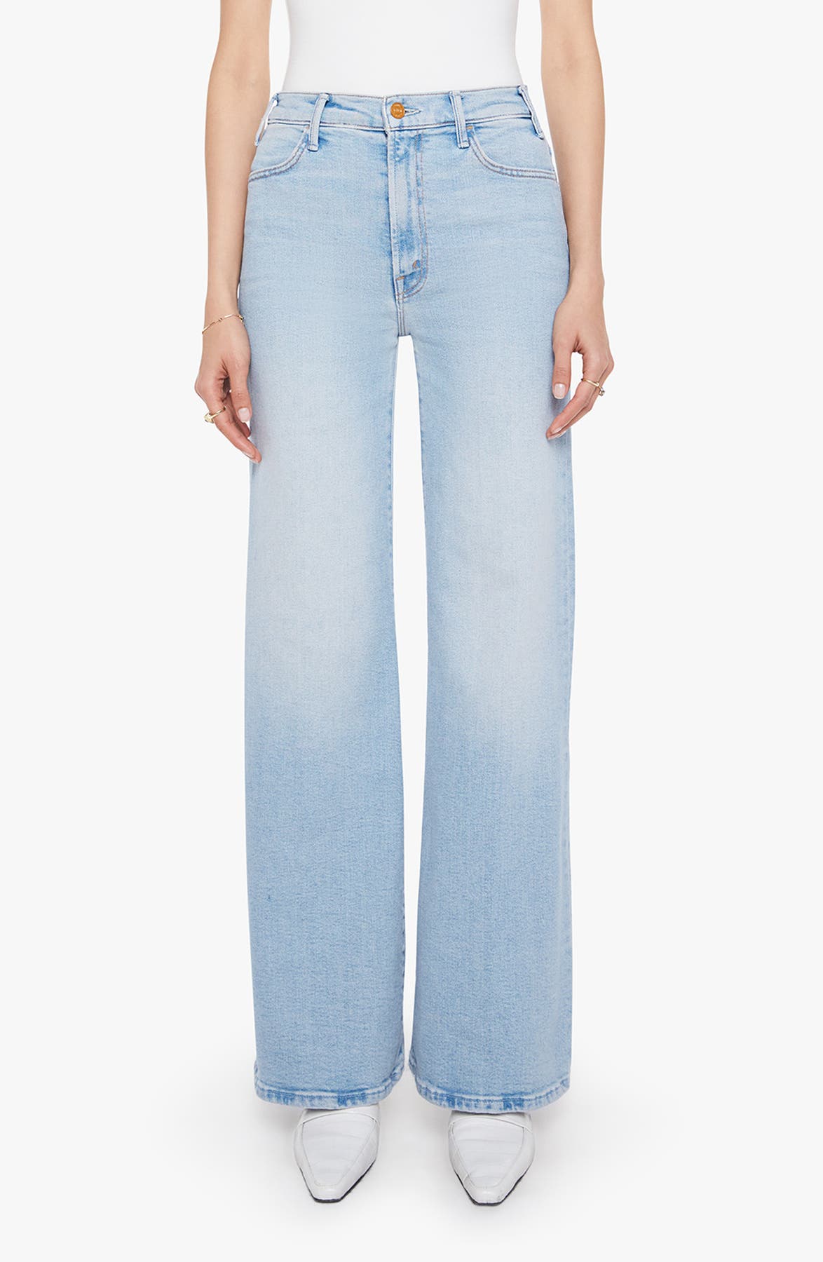 Mother The Hustler Roller Sneak High Waist Wide Leg Jeans