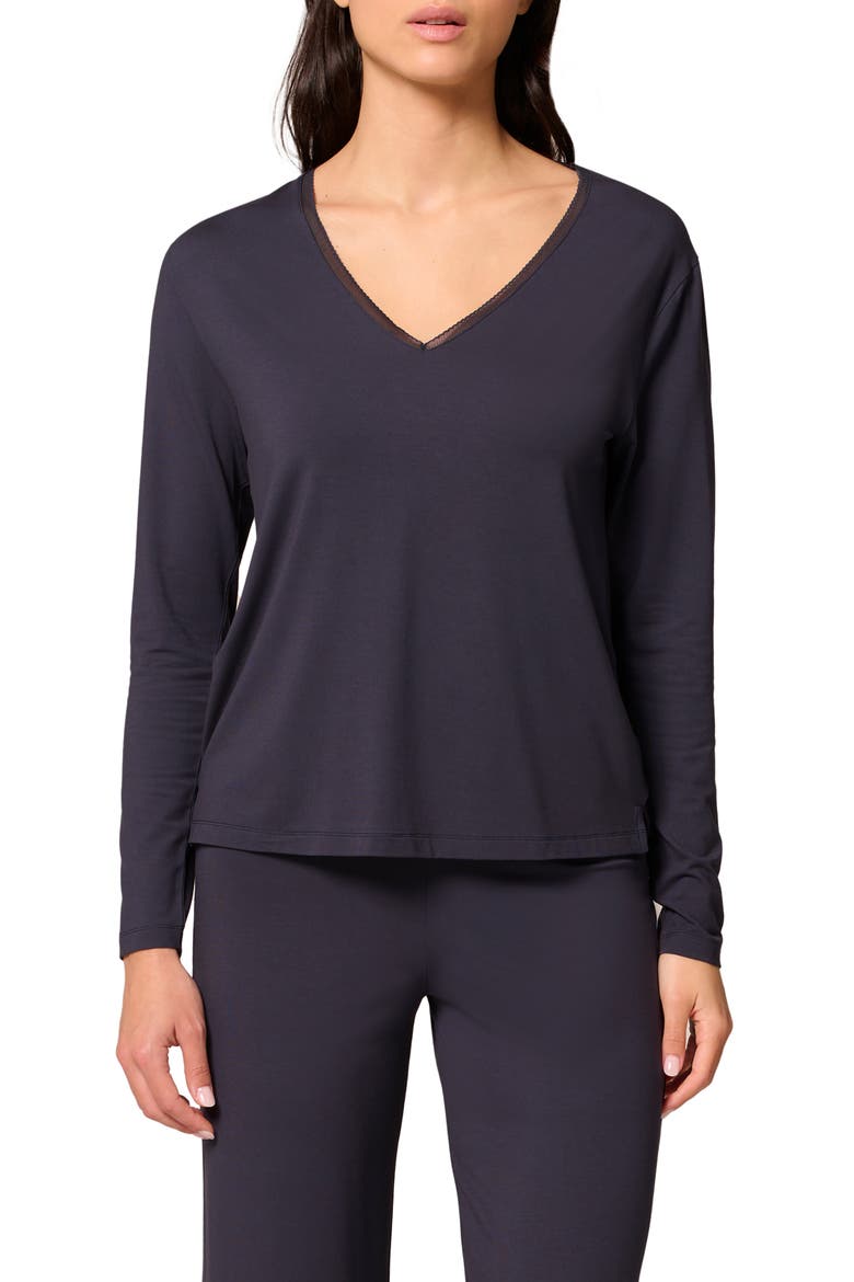 Aurore V-Neck Pajama Top, Main, color, FULL MOON