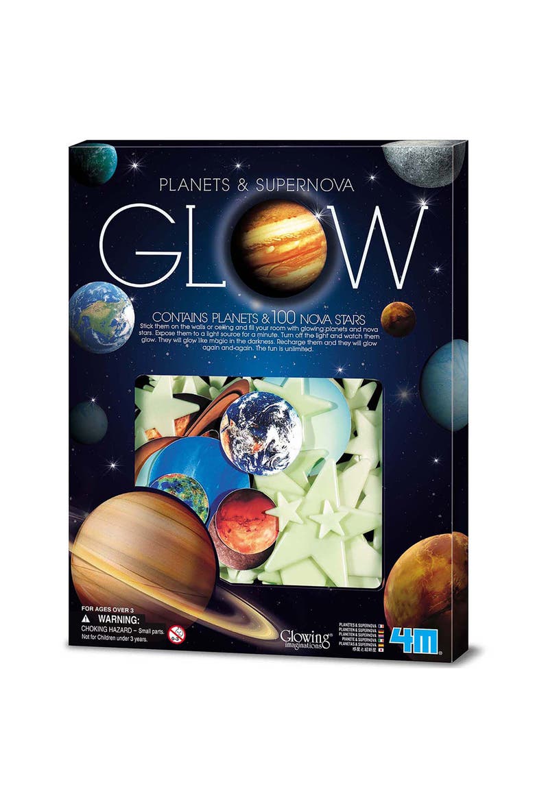 Glow Planets & Supernova 100 Glow in Dark Stick Ons, Main, color, Multicolored