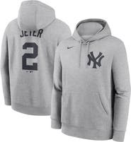 Nike Men's Nike Derek Jeter Heather Gray New York Yankees Player Name & Number Club Fleece Pullover Hoodie