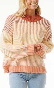 Rip Curl Soleil Colorblock Rib Crewneck Sweater