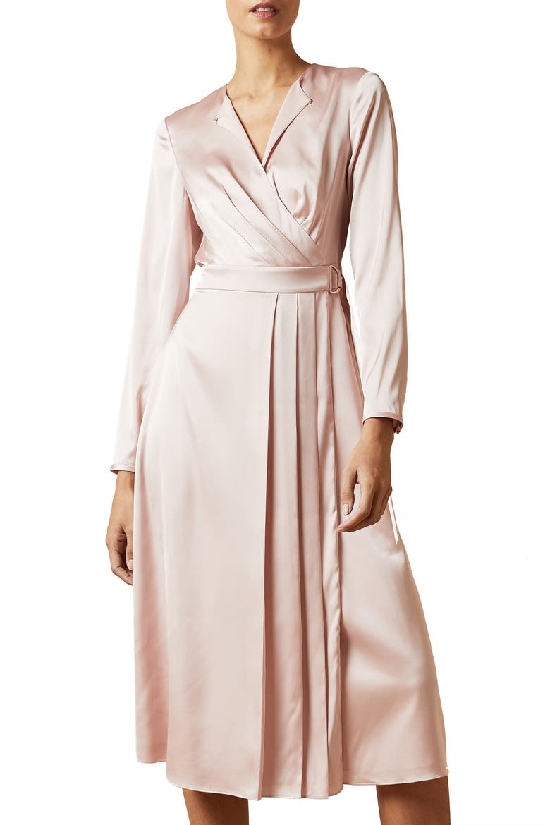 Neenha Long Sleeve Wrap Dress, Main, color, LIGHT PINK