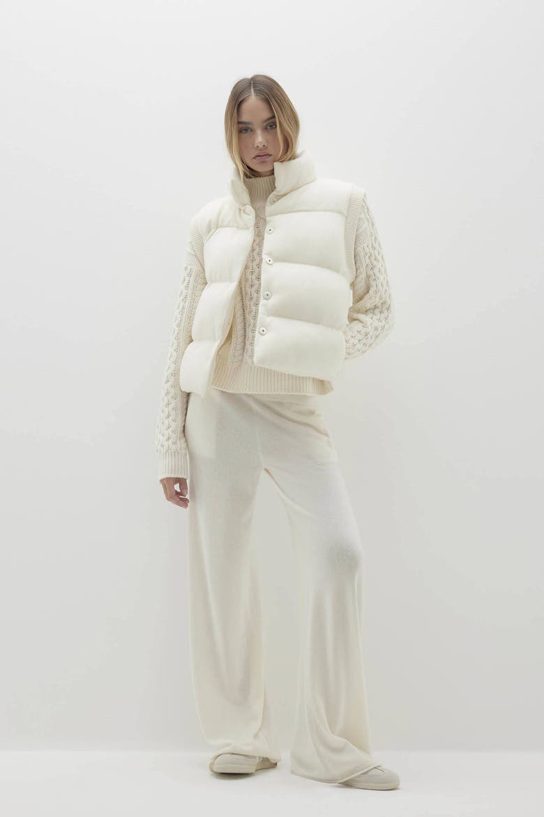 Ellie Puffer Vest, Main, color, Ecru
