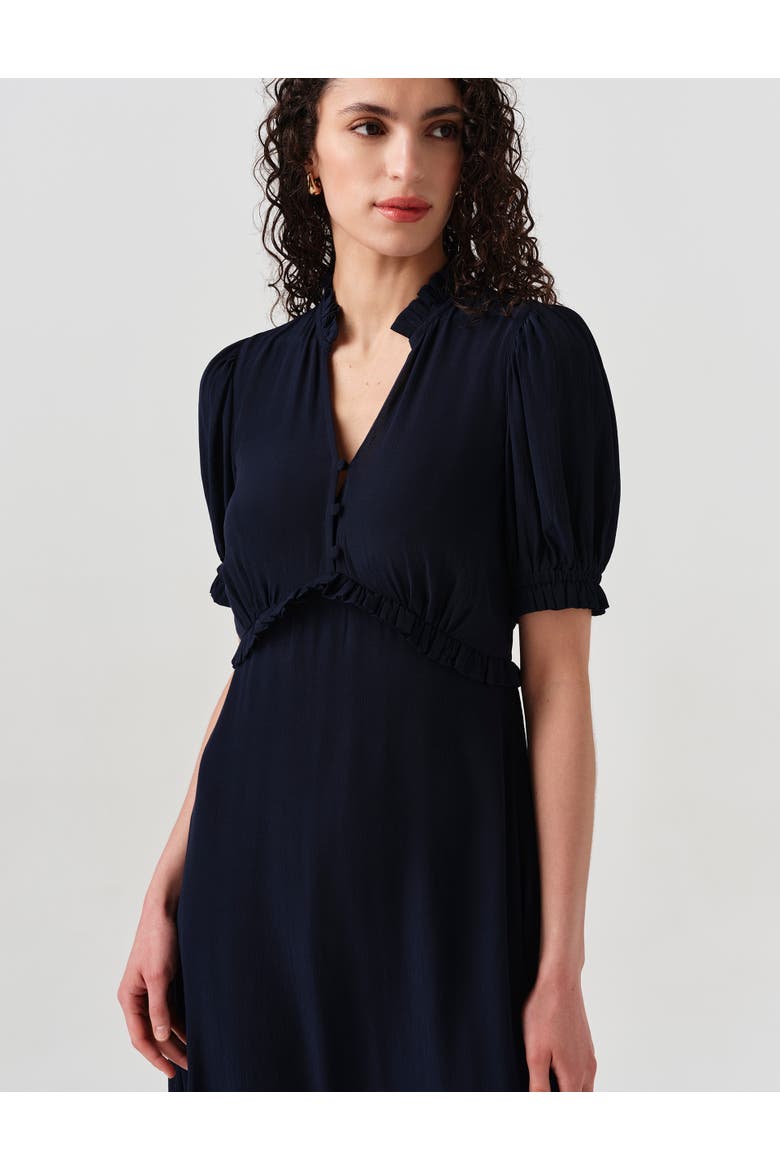 Jolene V-neck Crepe Midi Dress, Alternate, color, Navy