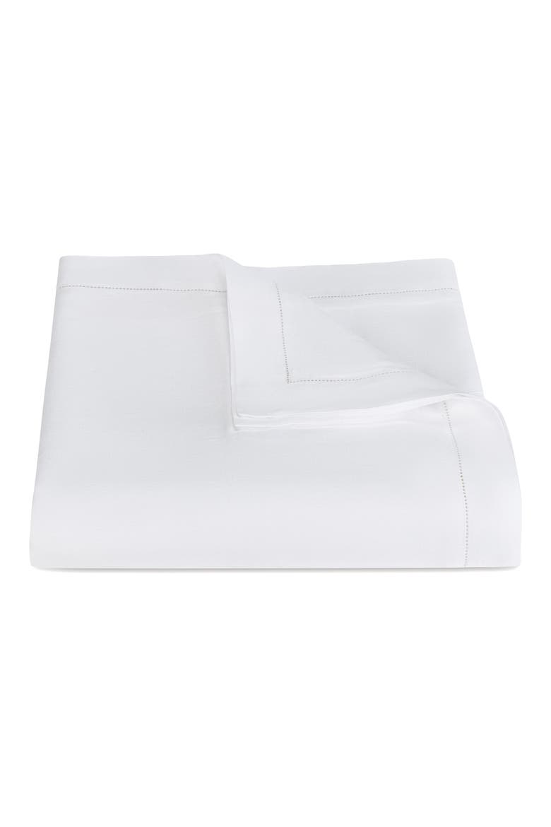 Roman Hemstitch Linen Duvet Cover, Main, color, WHITE