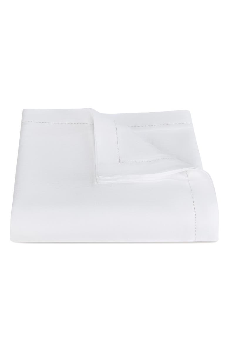 Matouk Roman Hemstitch Linen Duvet Cover, Main, color, White