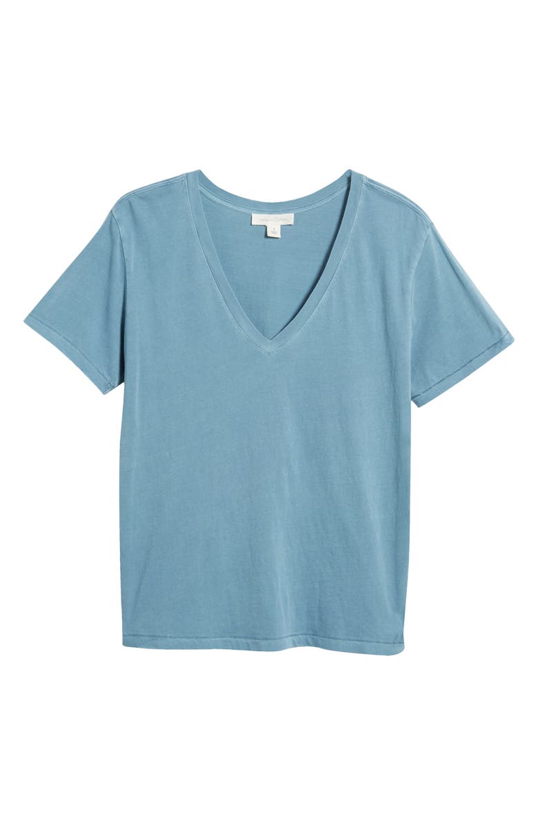 Treasure & Bond Oversize V-Neck Cotton T-Shirt, Alternate, color, Blue Provincial